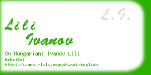 lili ivanov business card